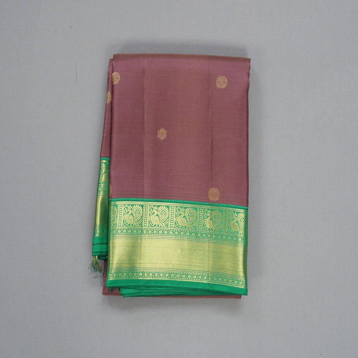 Hayagrivas Handloom Mauve Kanjivaram Silk Saree with Meenakshi Green Border SSCBF109G25-2