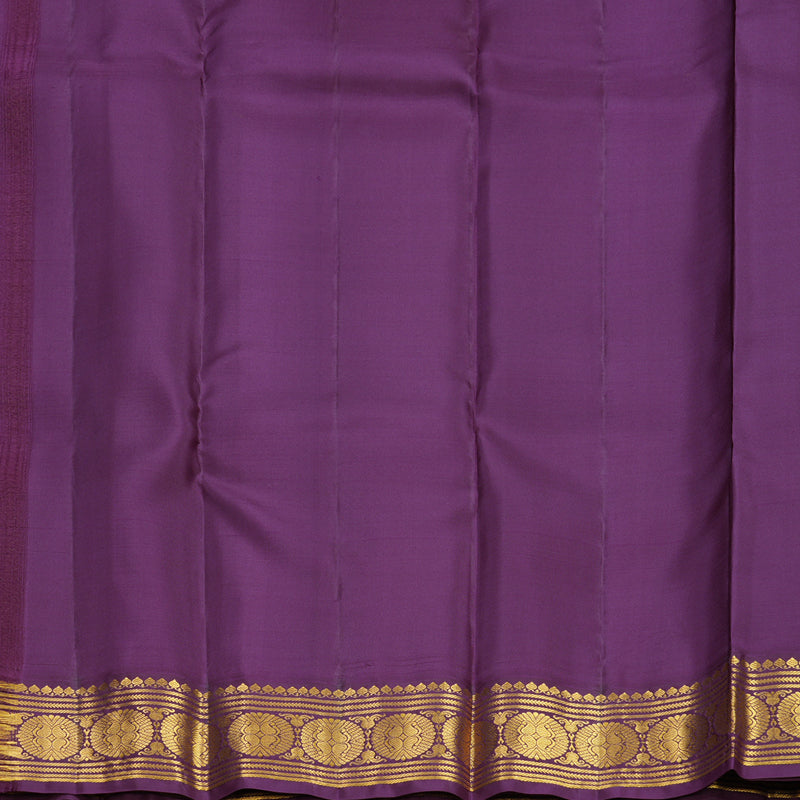 Hayagrivas Handloom Mustard Yellow Kanjivaram Silk Saree with Purple Border SSCBF109G26-1