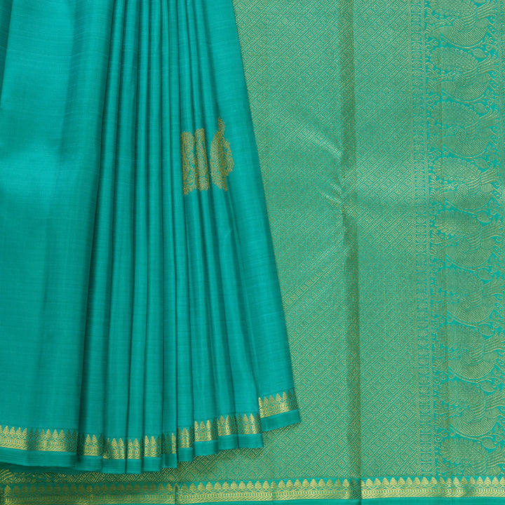 Hayagrivas Handloom Mint Green Kanjivaram Silk Saree SSCBF109G3-1