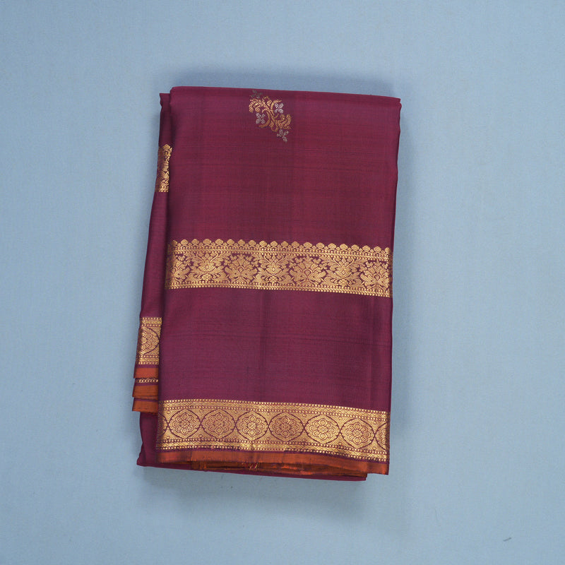 Hayagrivas Handloom Burgundy Kanjivaram Silk Saree SSCBF109G4-1