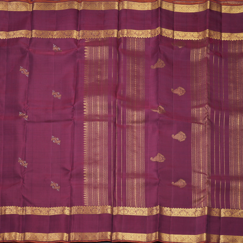 Hayagrivas Handloom Burgundy Kanjivaram Silk Saree SSCBF109G4-1