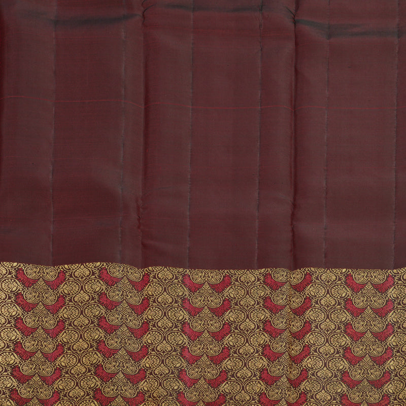 Hayagrivas Handloom Dark Maroon Kanjivaram Silk Saree SSCBF109G6-1