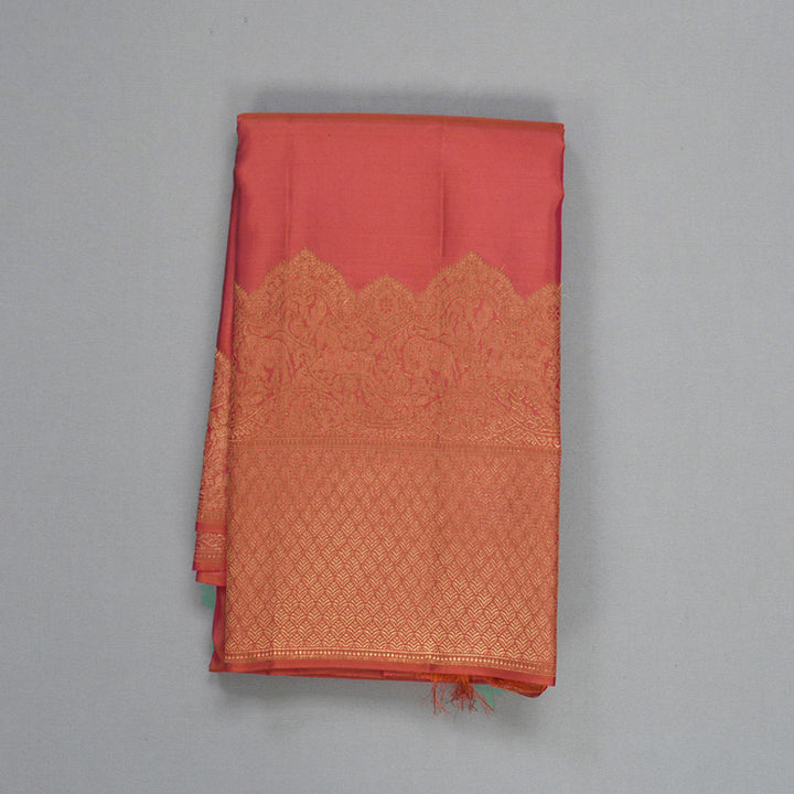 Hayagrivas Handloom Coral Pink Kanjivaram Silk Saree SSCBF109G6-2