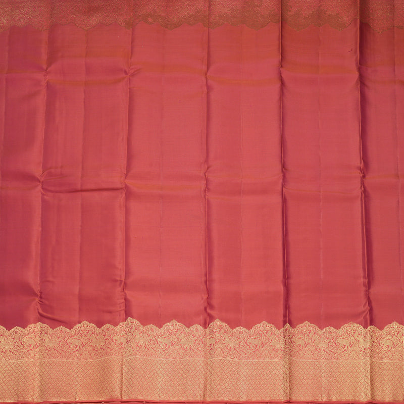 Hayagrivas Handloom Coral Pink Kanjivaram Silk Saree SSCBF109G6-2