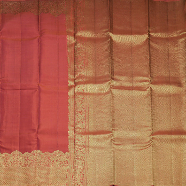 Hayagrivas Handloom Coral Pink Kanjivaram Silk Saree SSCBF109G6-2