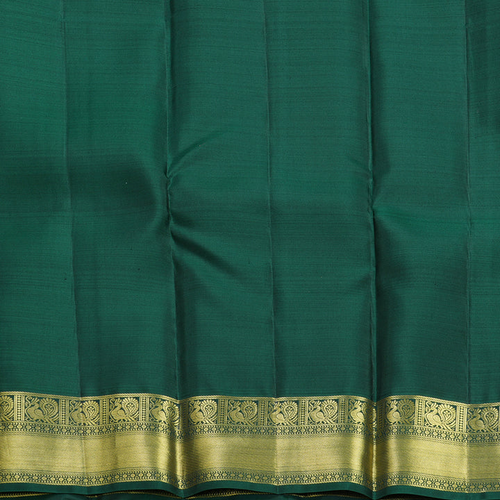 Hayagrivas Handloom Red Kanjivaram Silk Saree with Bottle Green Border SSCBF109G7-1