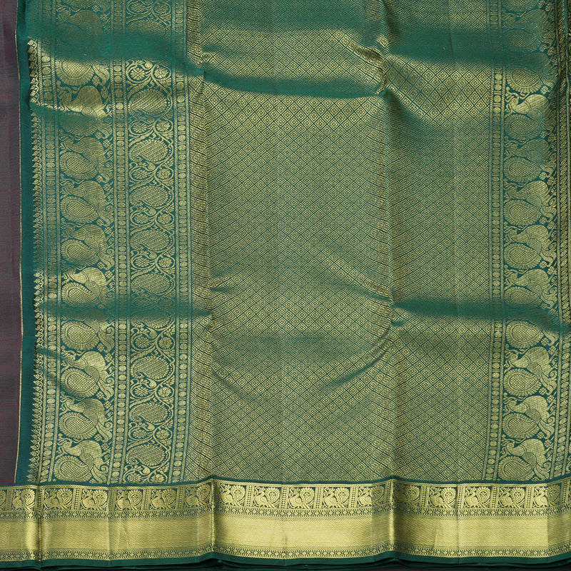 Hayagrivas Handloom Red Kanjivaram Silk Saree with Bottle Green Border SSCBF109G7-1