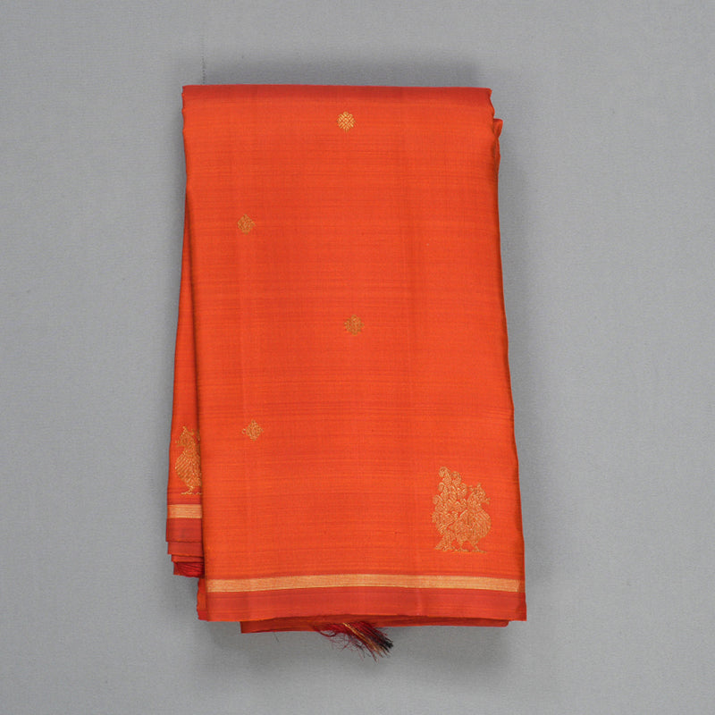 Hayagrivas Handloom Fanta Orange Kanjivaram Silk Saree SSCBF109G8-1