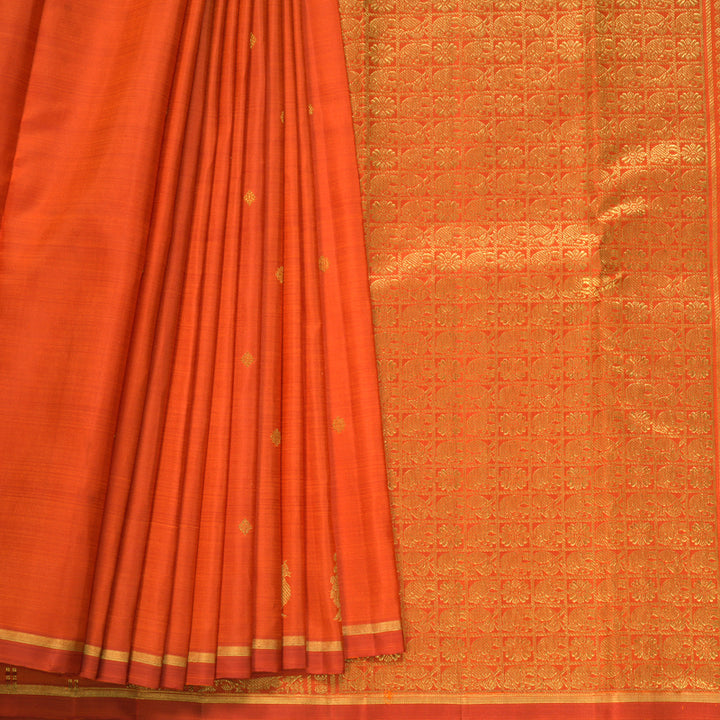 Hayagrivas Handloom Fanta Orange Kanjivaram Silk Saree SSCBF109G8-1