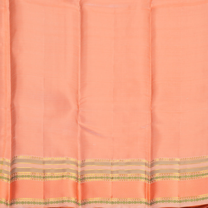Hayagrivas Handloom Dark Orange Kanjivaram Silk Saree with Peach Pink Border SSCBF122H6-1