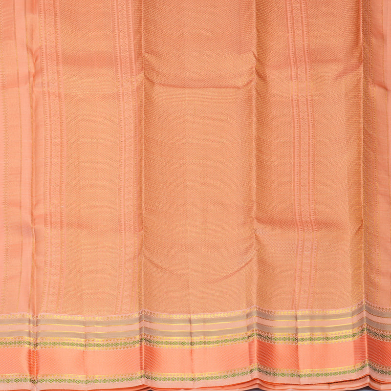 Hayagrivas Handloom Dark Orange Kanjivaram Silk Saree with Peach Pink Border SSCBF122H6-1