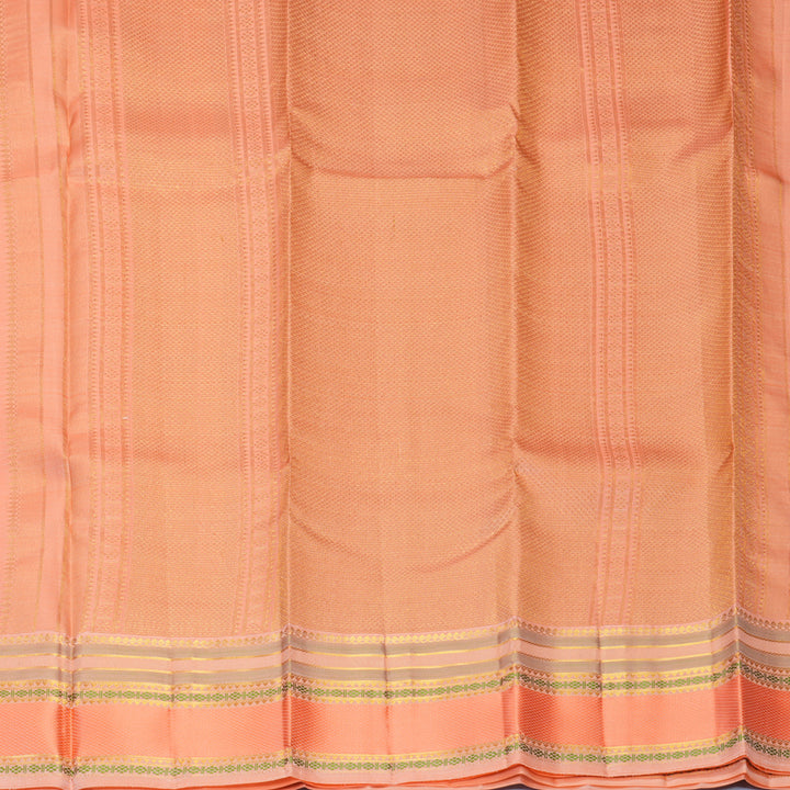 Hayagrivas Handloom Dark Orange Kanjivaram Silk Saree with Peach Pink Border SSCBF122H6-1