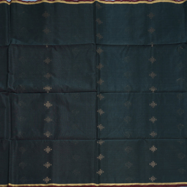 Hayagrivas Dark Grey Kora Silk Cotton Saree SSCBF123H1-3