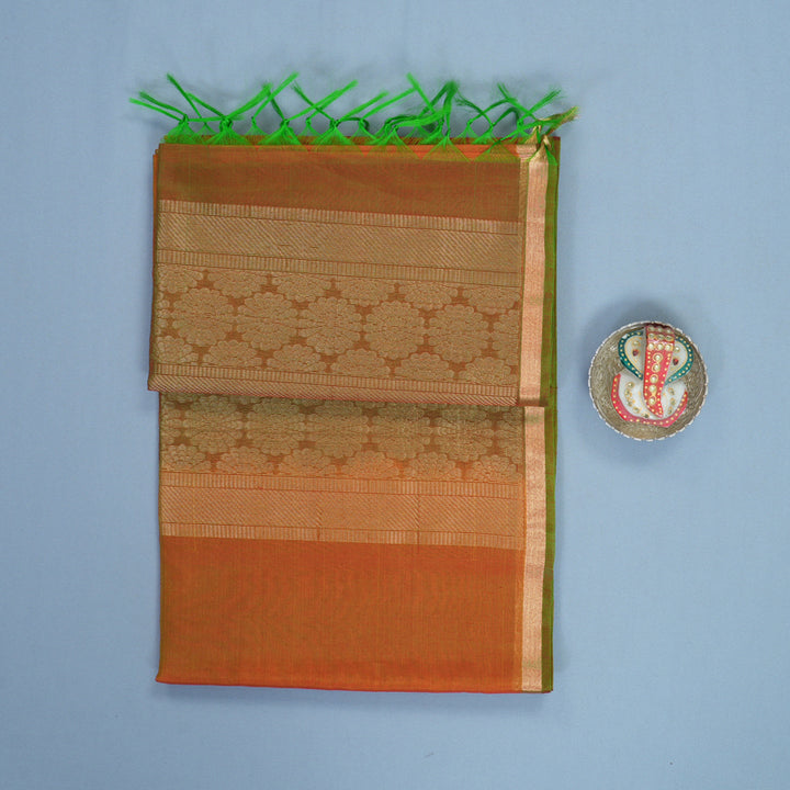 Hayagrivas Golden Orange Kora Silk Cotton Saree SSCBF123H1-4