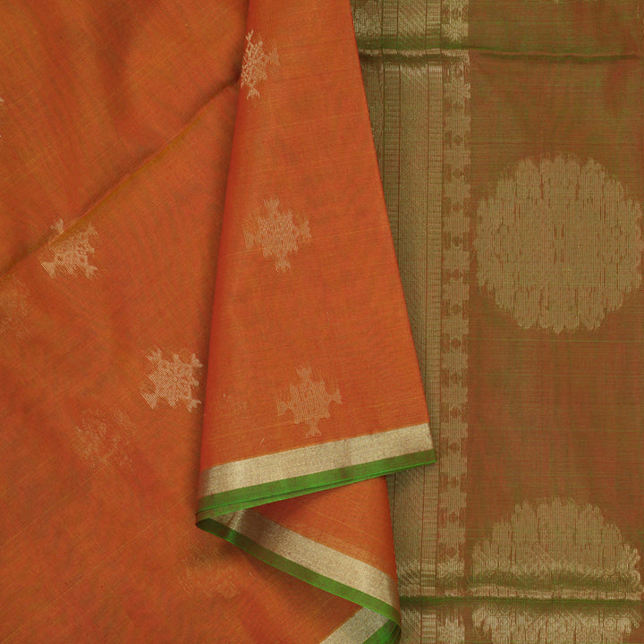 Hayagrivas Golden Orange Kora Silk Cotton Saree SSCBF123H1-4