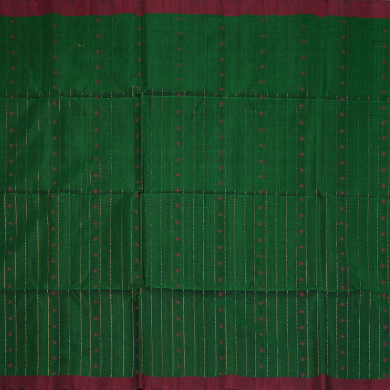 Hayagrivas Bottle Green Kora Silk Cotton Saree SSCBF123H15-3