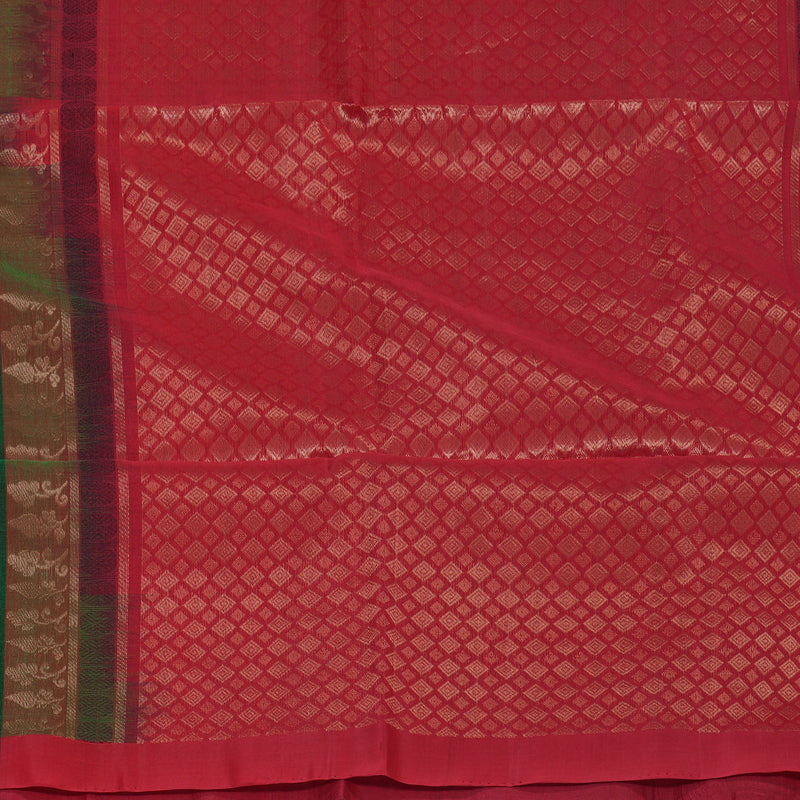 Hayagrivas Bottle Green Kora Silk Cotton Saree SSCBF123H15-3