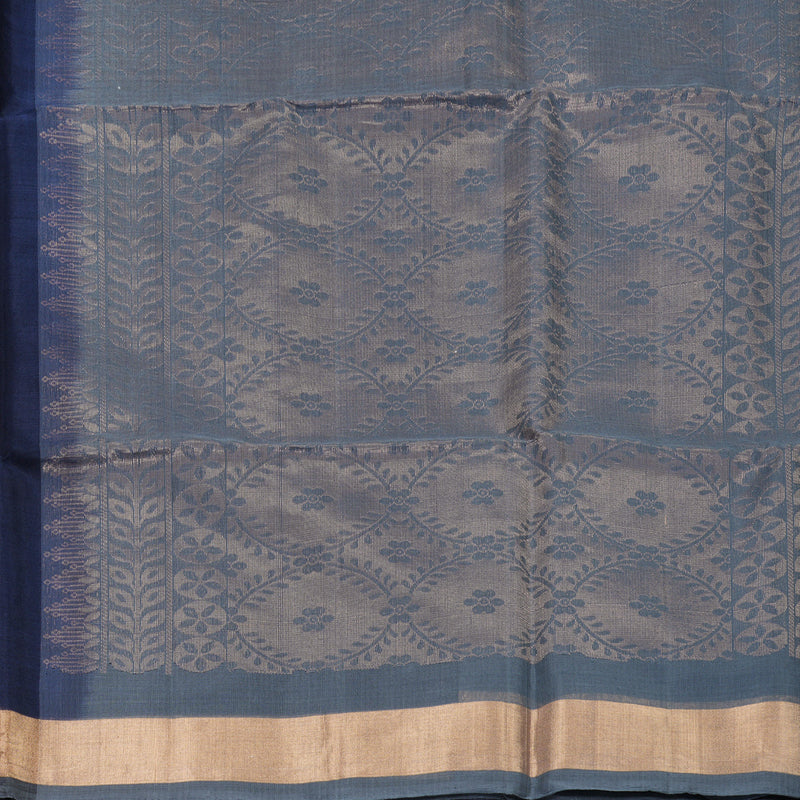 Hayagrivas Navy Blue Kora Silk Cotton Saree SSCBF123H22-1