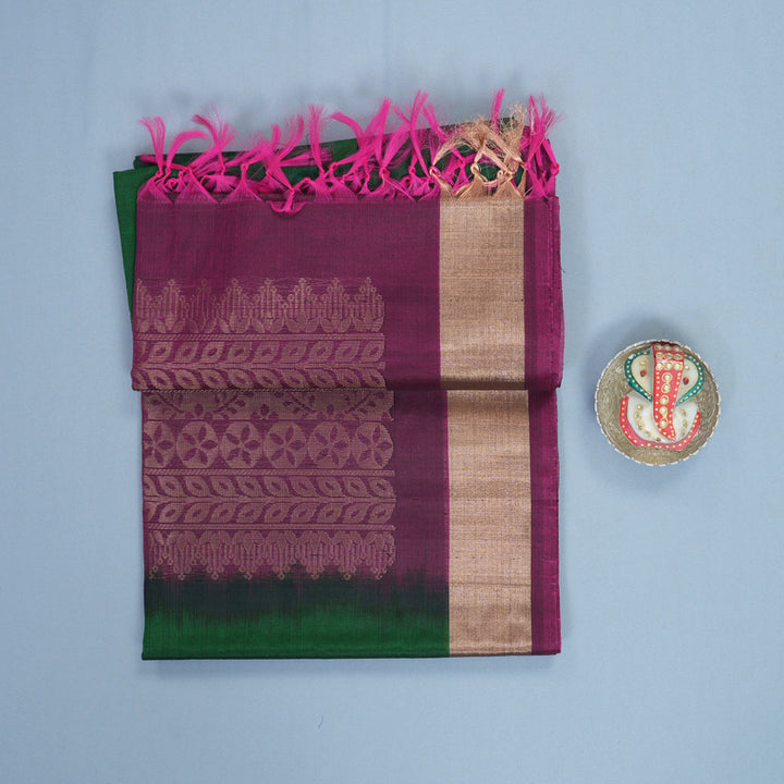 Hayagrivas Green Kora Silk Cotton Saree SSCBF123H22-3