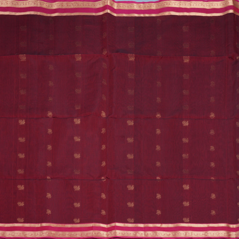 Hayagrivas Maroon Kora Silk Cotton Saree SSCBF123H26-1