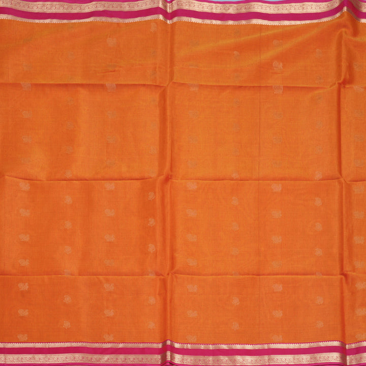 Hayagrivas Golden Orange Kora Silk Cotton Saree SSCBF123H26-2