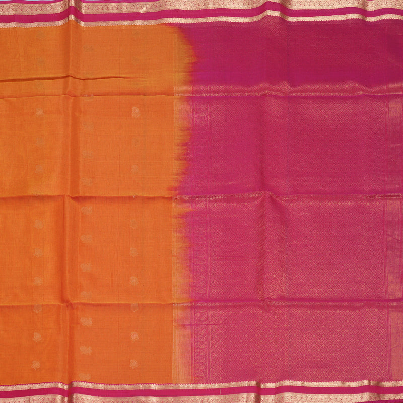 Hayagrivas Golden Orange Kora Silk Cotton Saree SSCBF123H26-2