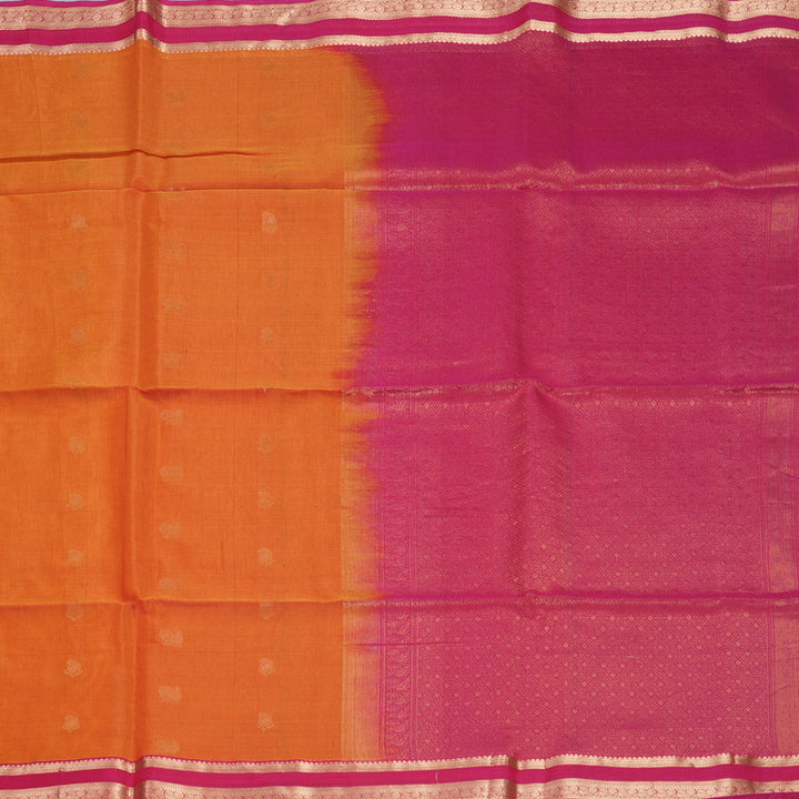 Hayagrivas Golden Orange Kora Silk Cotton Saree SSCBF123H26-2