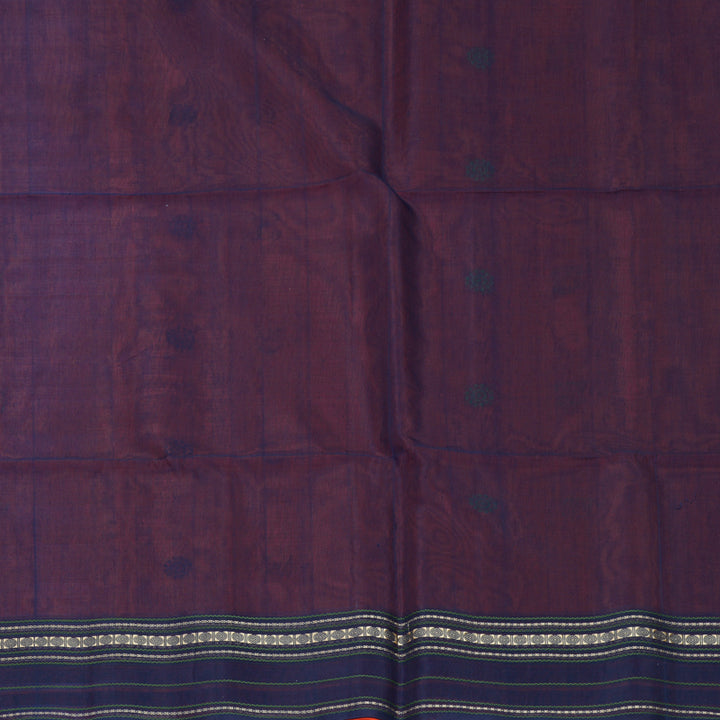 Hayagrivas Reddish-Orange Kora Silk Cotton Saree SSCBF123H9-2