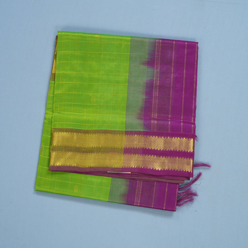 Hayagrivas Parrot Green Pure Silk Cotton Saree SSCBF13D12-3