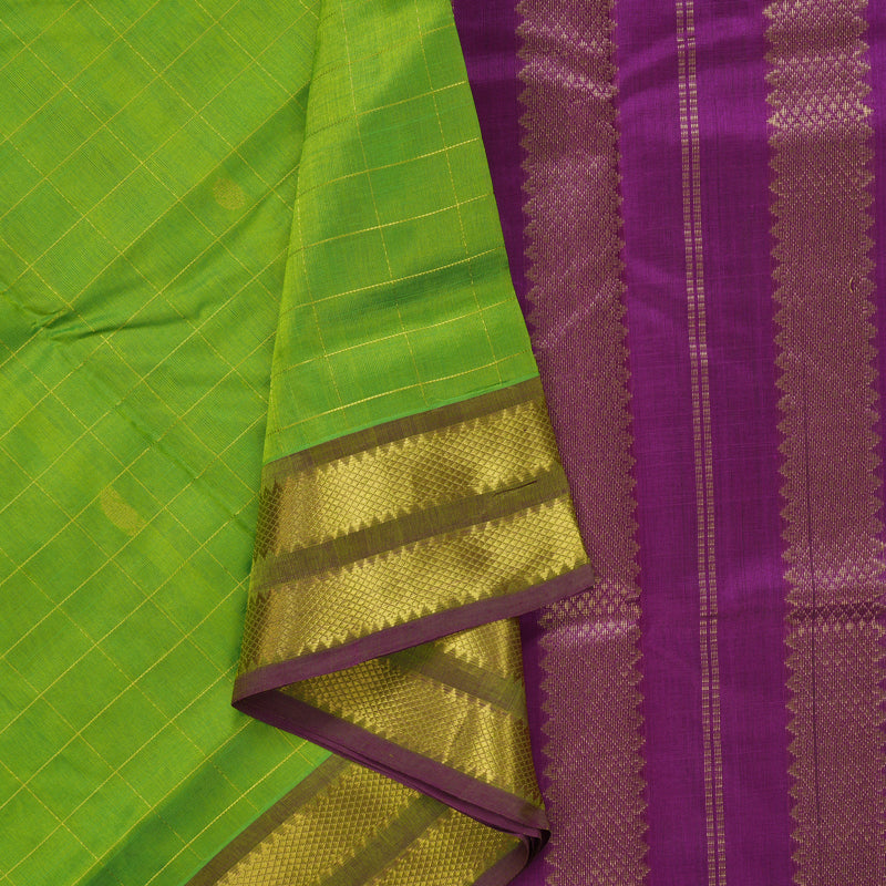 Hayagrivas Parrot Green Pure Silk Cotton Saree SSCBF13D12-3