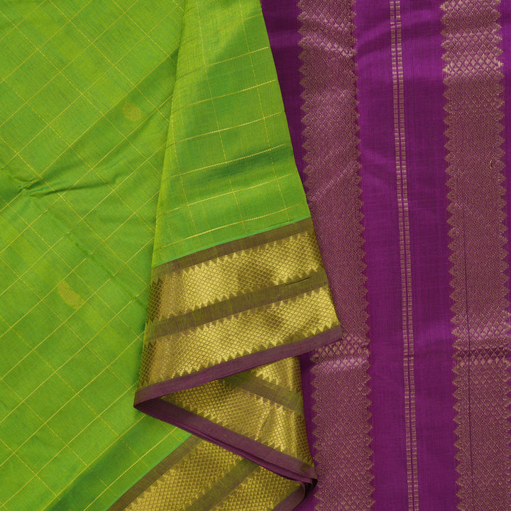 Hayagrivas Parrot Green Pure Silk Cotton Saree SSCBF13D12-3