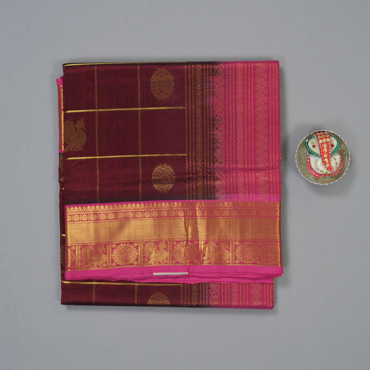 Hayagrivas Wine Maroon Pure Silk Cotton Saree SSCBF13D14-3