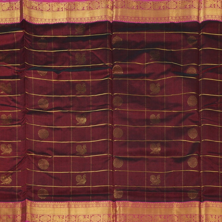 Hayagrivas Wine Maroon Pure Silk Cotton Saree SSCBF13D14-3