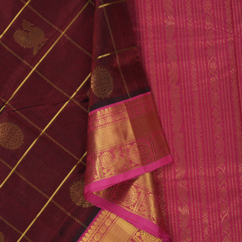 Hayagrivas Wine Maroon Pure Silk Cotton Saree SSCBF13D14-3