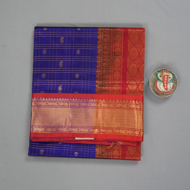 Hayagrivas Ink Blue Pure Silk Cotton Saree SSCBF13D14-4