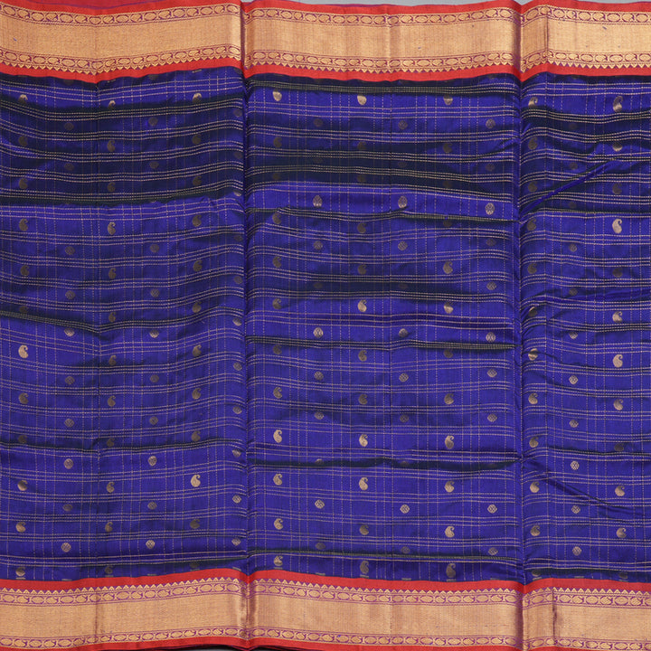 Hayagrivas Ink Blue Pure Silk Cotton Saree SSCBF13D14-4