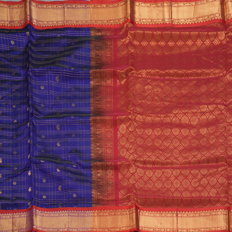 Hayagrivas Ink Blue Pure Silk Cotton Saree SSCBF13D14-4