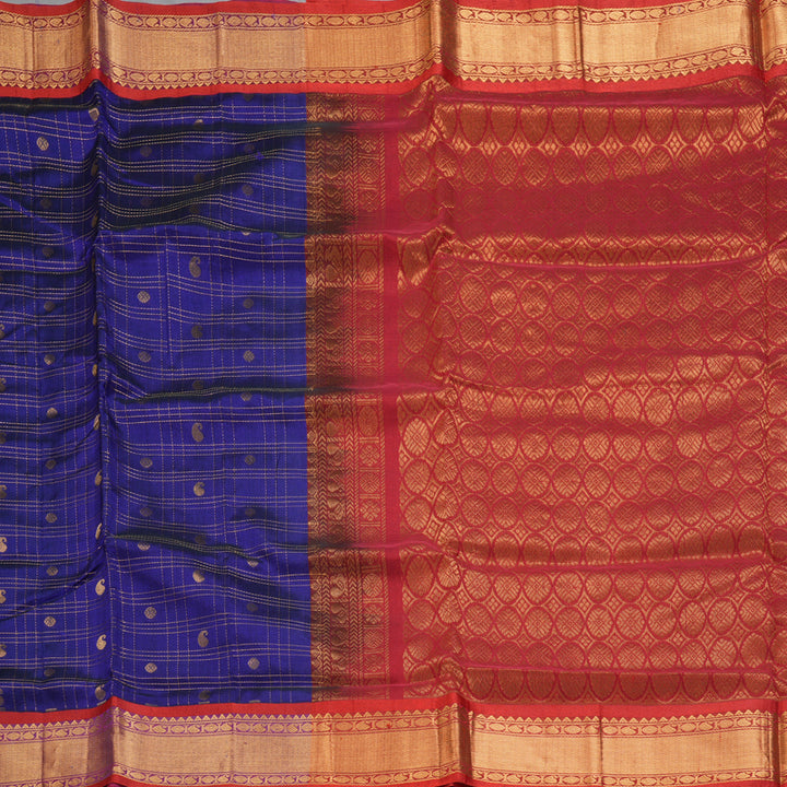 Hayagrivas Ink Blue Pure Silk Cotton Saree SSCBF13D14-4
