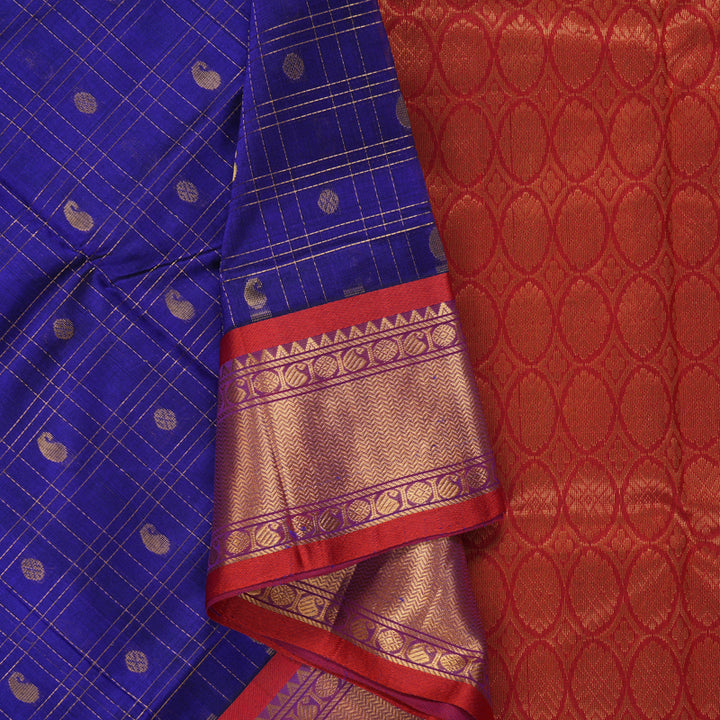 Hayagrivas Ink Blue Pure Silk Cotton Saree SSCBF13D14-4
