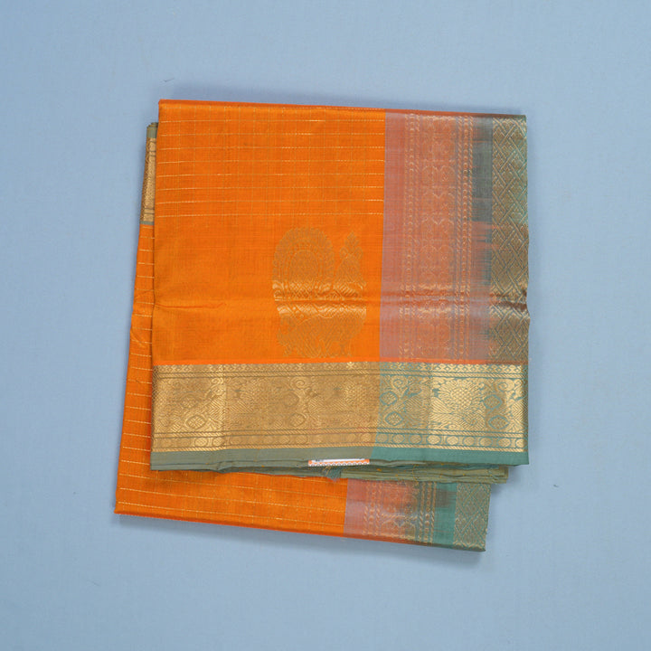 Hayagrivas Orange Pure Silk Cotton Saree SSCBF13D15-4