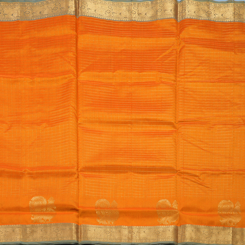 Hayagrivas Orange Pure Silk Cotton Saree SSCBF13D15-4