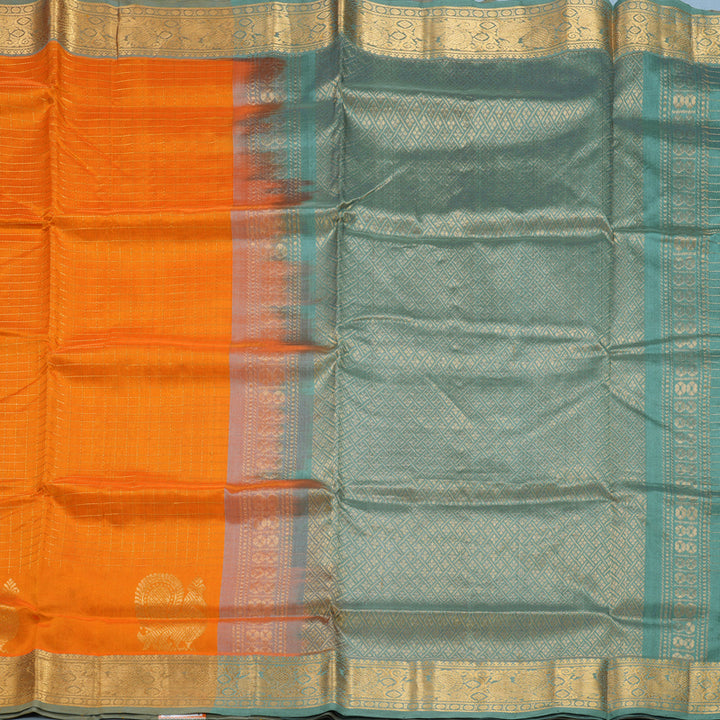 Hayagrivas Orange Pure Silk Cotton Saree SSCBF13D15-4