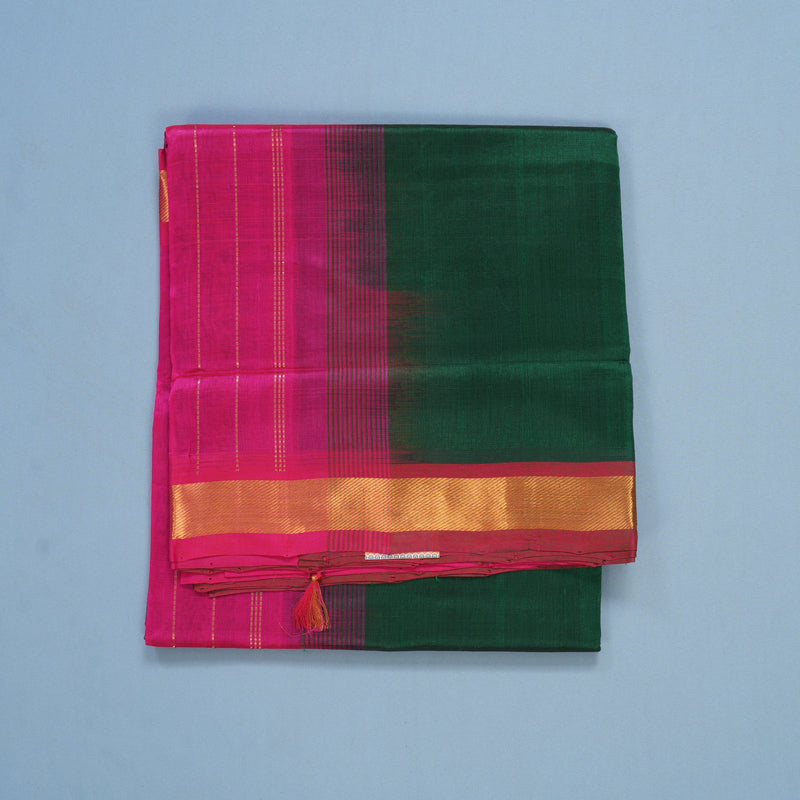 Hayagrivas Bottle Green Pure Silk Cotton Saree SSCBF13D2-3
