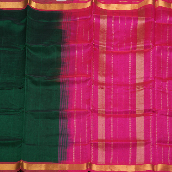 Hayagrivas Bottle Green Pure Silk Cotton Saree SSCBF13D2-3