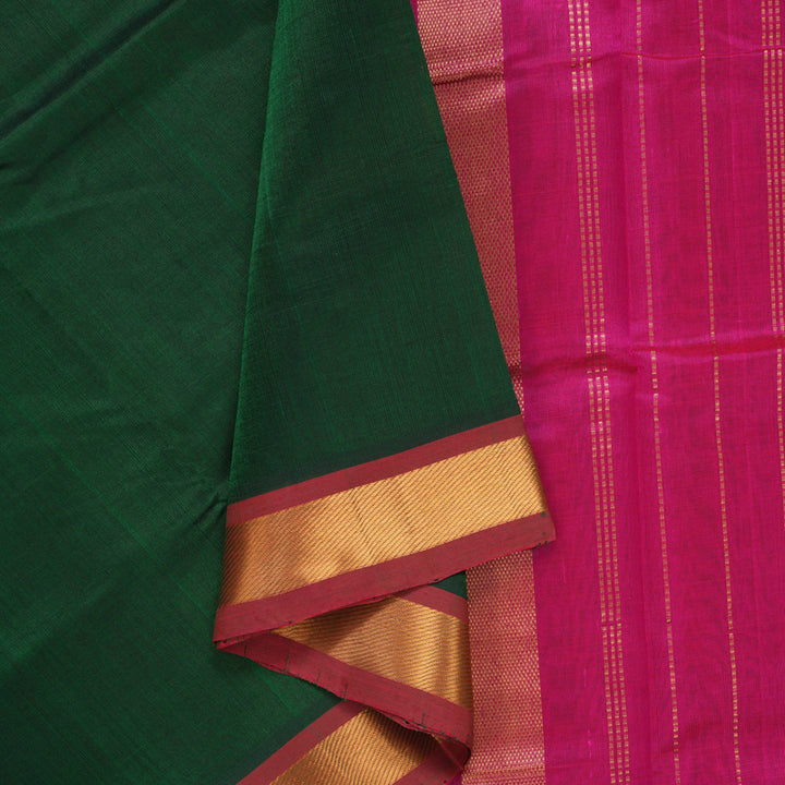 Hayagrivas Bottle Green Pure Silk Cotton Saree SSCBF13D2-3