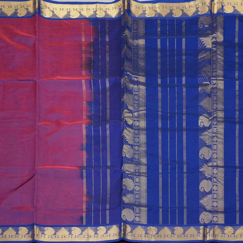 Hayagrivas Purple Pure Silk Cotton Saree SSCBF13D3-2