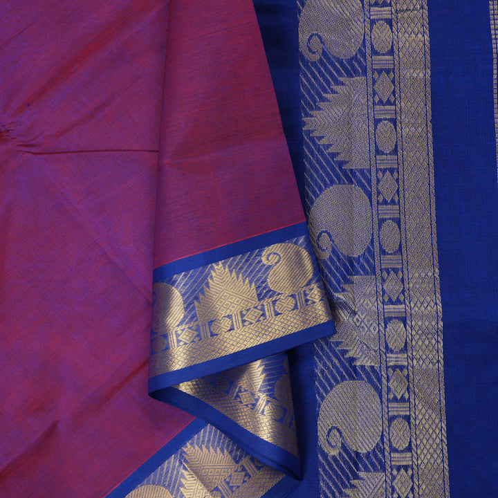 Hayagrivas Purple Pure Silk Cotton Saree SSCBF13D3-2