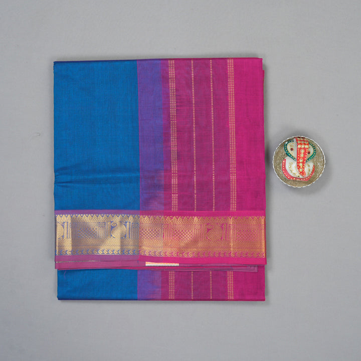 Hayagrivas Blue Pure Silk Cotton Saree SSCBF13D3-21