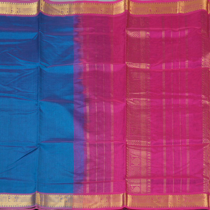 Hayagrivas Blue Pure Silk Cotton Saree SSCBF13D3-21