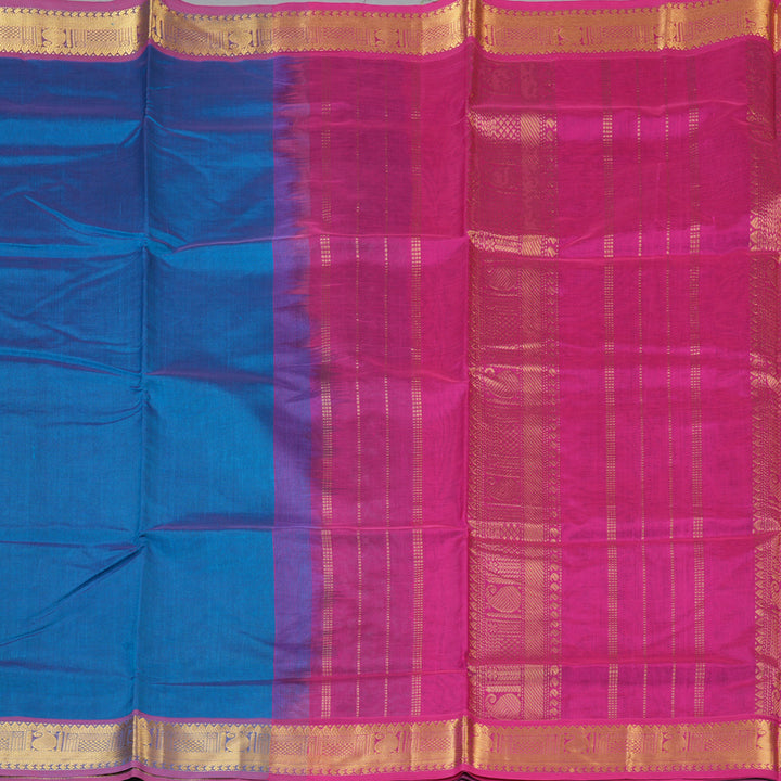 Hayagrivas Blue Pure Silk Cotton Saree SSCBF13D3-21